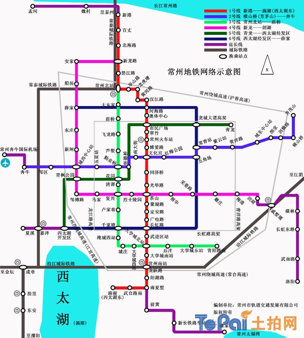 剧透未来规划14大看点      常州共计规划6条地铁线路,目前地铁1号线